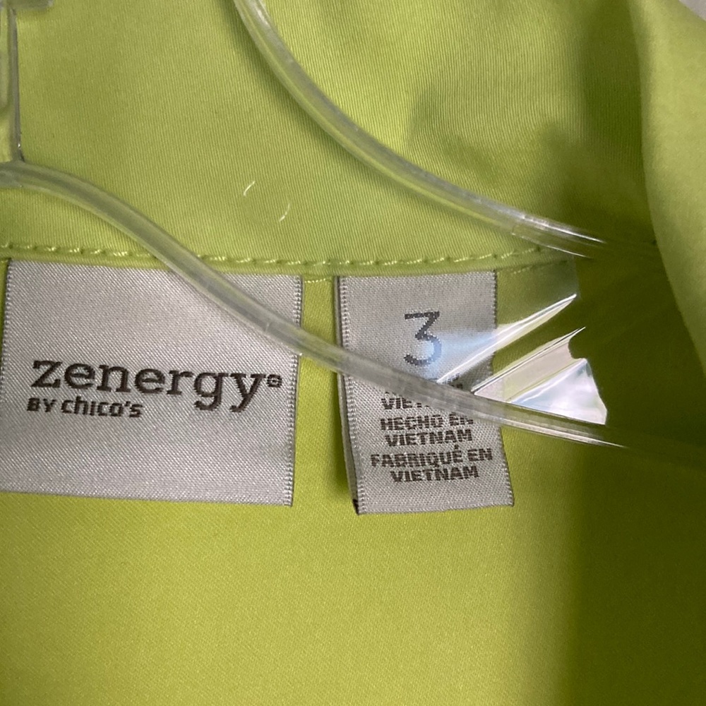 Lime green cotton vest from Chicos. Sz 3.